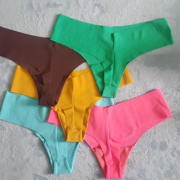 Victoria Secret 5 PINK No Show Thongs  No Show Thong Panty Sz Small - Picture 4 of 7